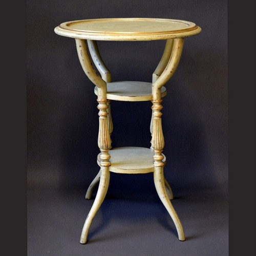 Single vintage painted three tiered accent table